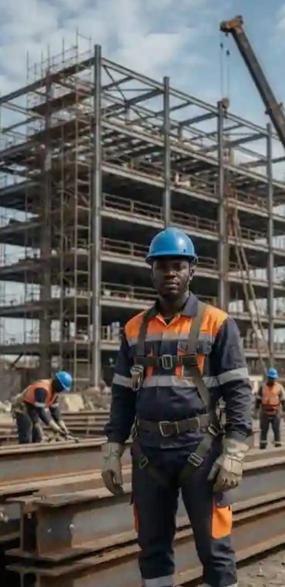 Skilled technical personnel on a construction site